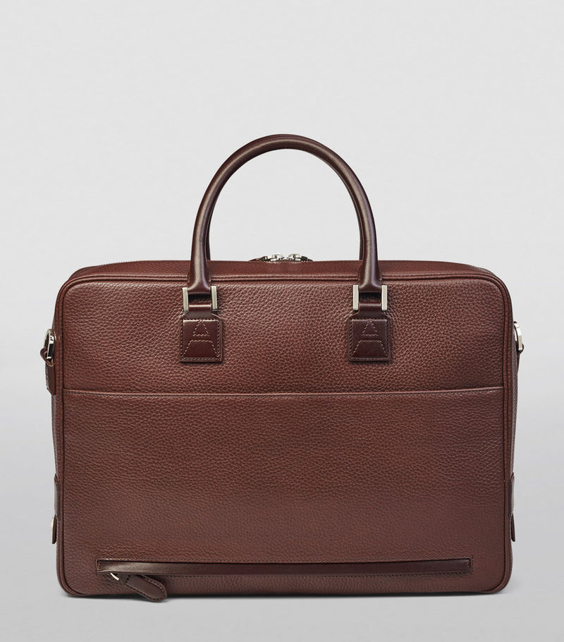 Aspinal of London Mount Street briefcase black saffiano leather (British brand)