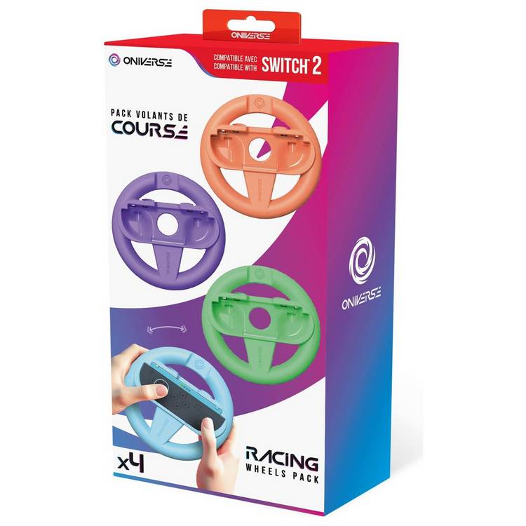 Oniverse racing wheels 4 pack for Nintendo Switch 2, imported from the UK
