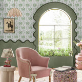 Argos Cath Kidston Ribbon Bow Sage Wallpaper 52cm x 10m- Buy online at McGrocer