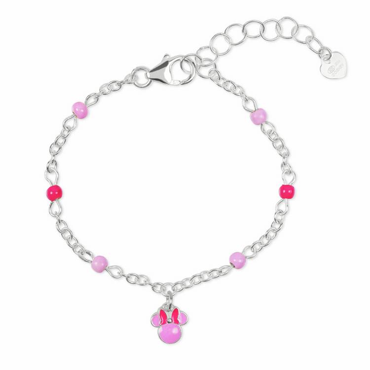 Disney Minnie Mouse pink charm bracelet sterling silver, imported from the UK
