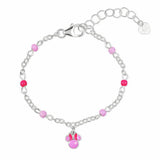 Disney Minnie Mouse pink charm bracelet sterling silver, imported from the UK
