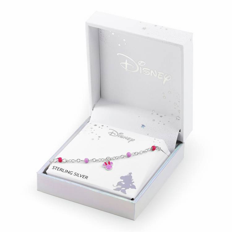 Disney Minnie Mouse pink charm bracelet sterling silver, imported from the UK