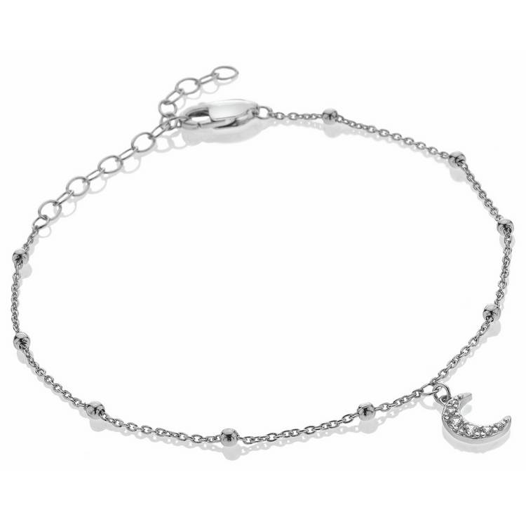 Hot Diamonds sterling silver moon charm bracelet with cubic zirconia - British product