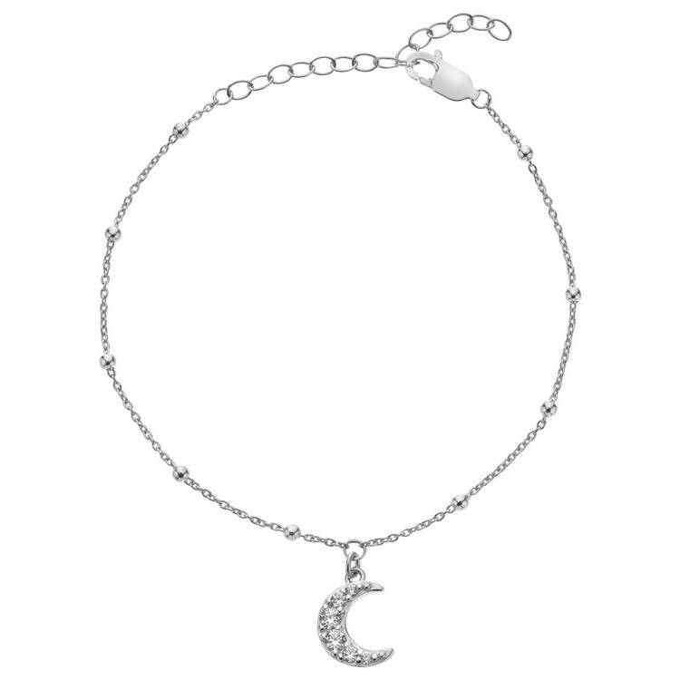 Hot Diamonds sterling silver moon charm bracelet with cubic zirconia - British product