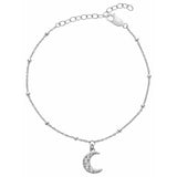 Hot Diamonds sterling silver moon charm bracelet with cubic zirconia - British product
