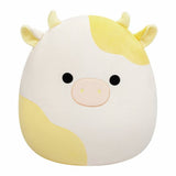 Squishmallows Bodie yellow spotted cow soft toy 16 inch (British brand)