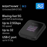 Netgear Nighthawk M3 5G Wi-Fi 6 mobile hotspot router, UK version