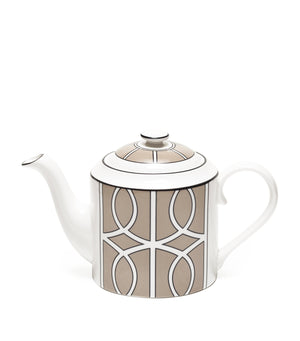 Loop Collection Teapot with Printed Pattern and Hand-Painted Rims