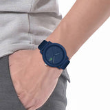 Lacoste men's blue silicone strap watch 42mm, UK version