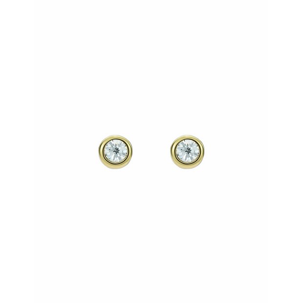 Ted Baker Sinee gold-tone crystal round stud earrings, UK version