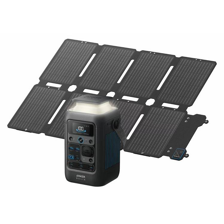 Anker SOLIX C300X portable power station with solar panel - British product
