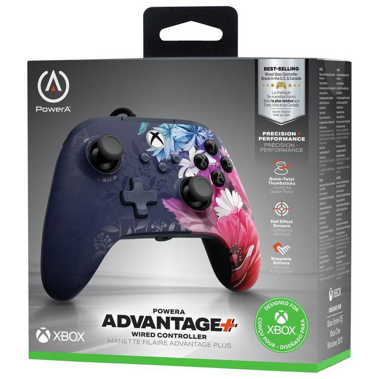 PowerA Advantage Plus wired controller Night Blossom - British product