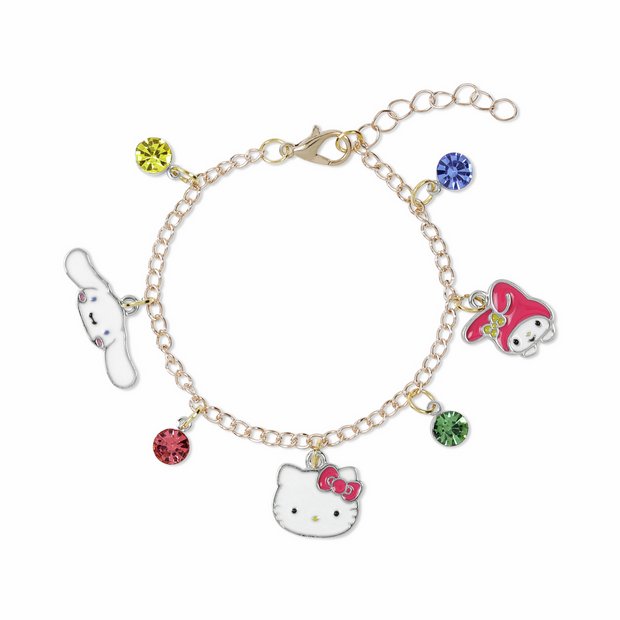 Hello Kitty charm bracelet with friends charms, adjustable chain, UK version