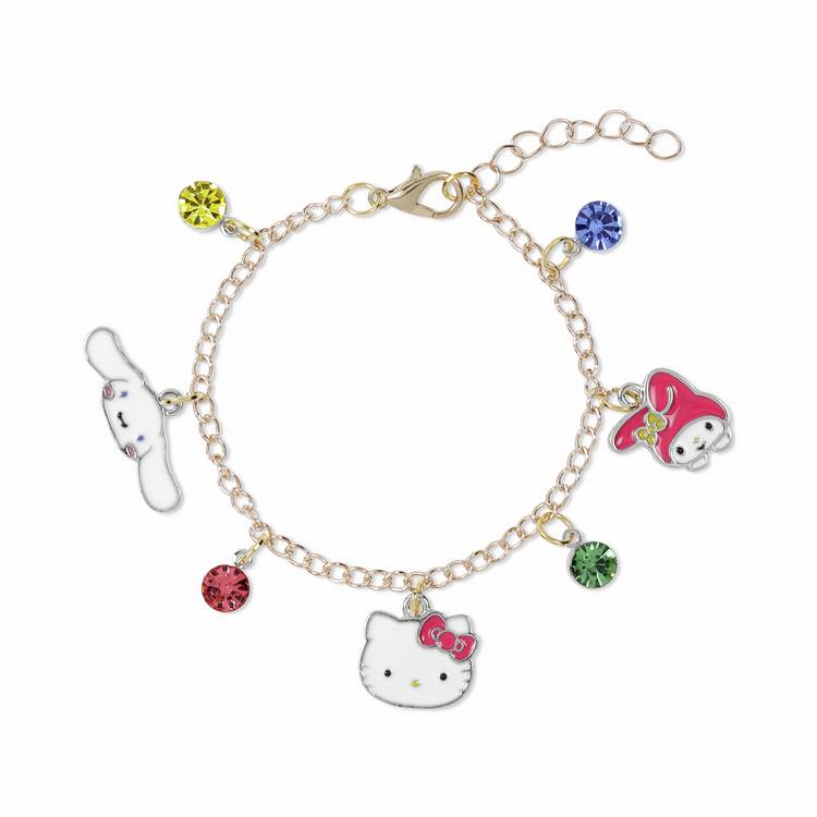 Hello Kitty charm bracelet with friends charms, adjustable chain, UK version