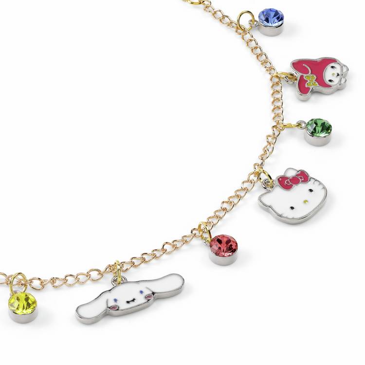 Hello Kitty charm bracelet with friends charms, adjustable chain, UK version