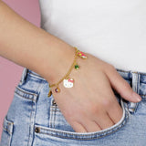 Hello Kitty charm bracelet with friends charms, adjustable chain, UK version