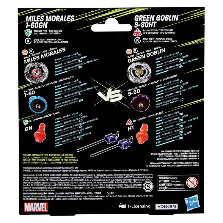Beyblade X Marvel Soundview playset pack of 2 - British product