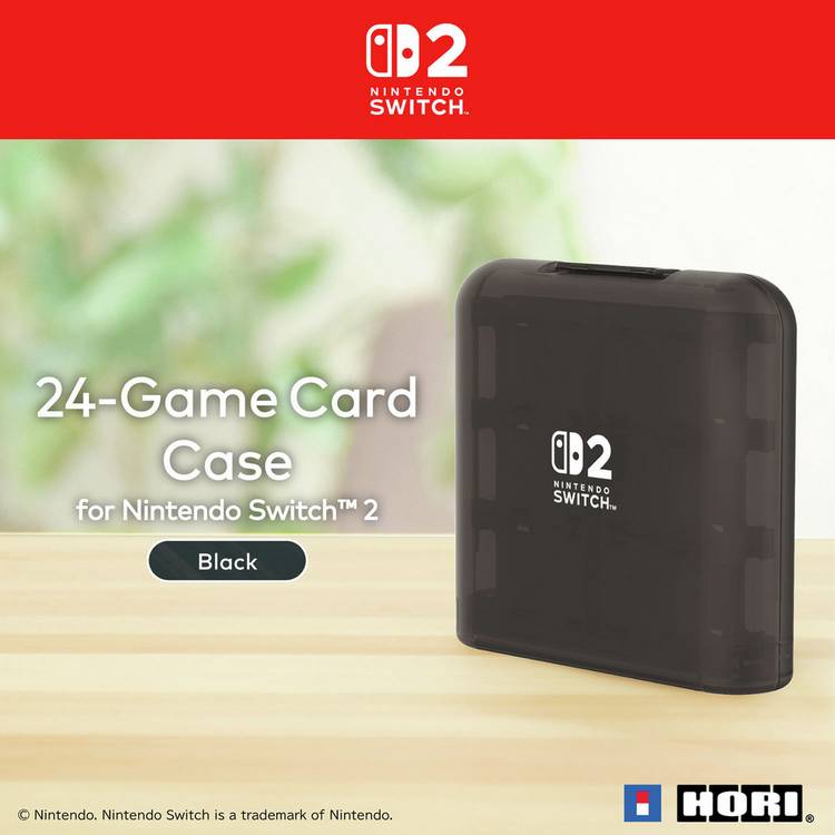 HORI black 24-game card case for Switch 2, imported from the UK