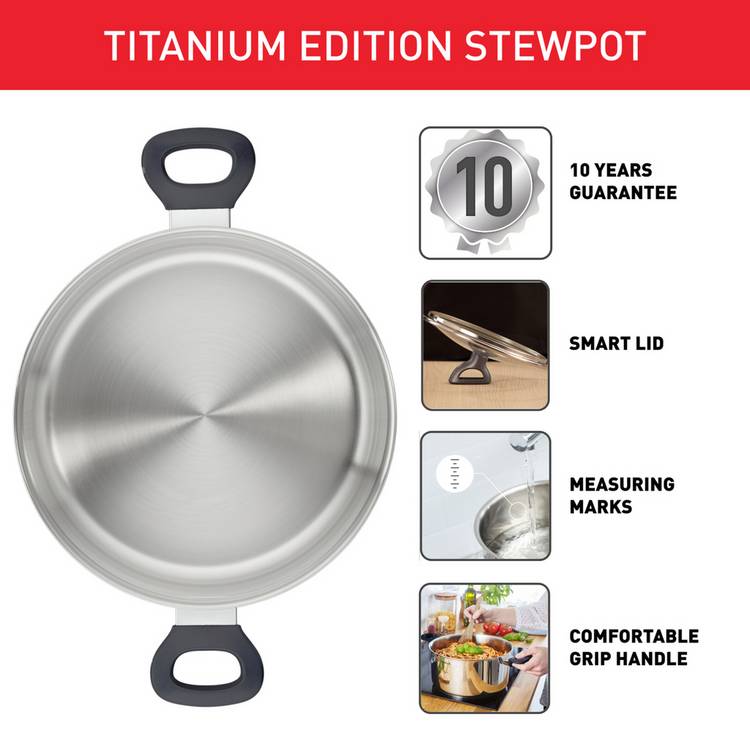 Tefal 24cm stainless steel stew pot (British brand)