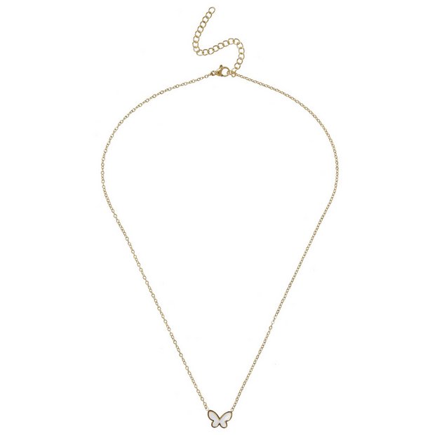 Liars & Lovers gold tone butterfly necklace 46cm, UK version