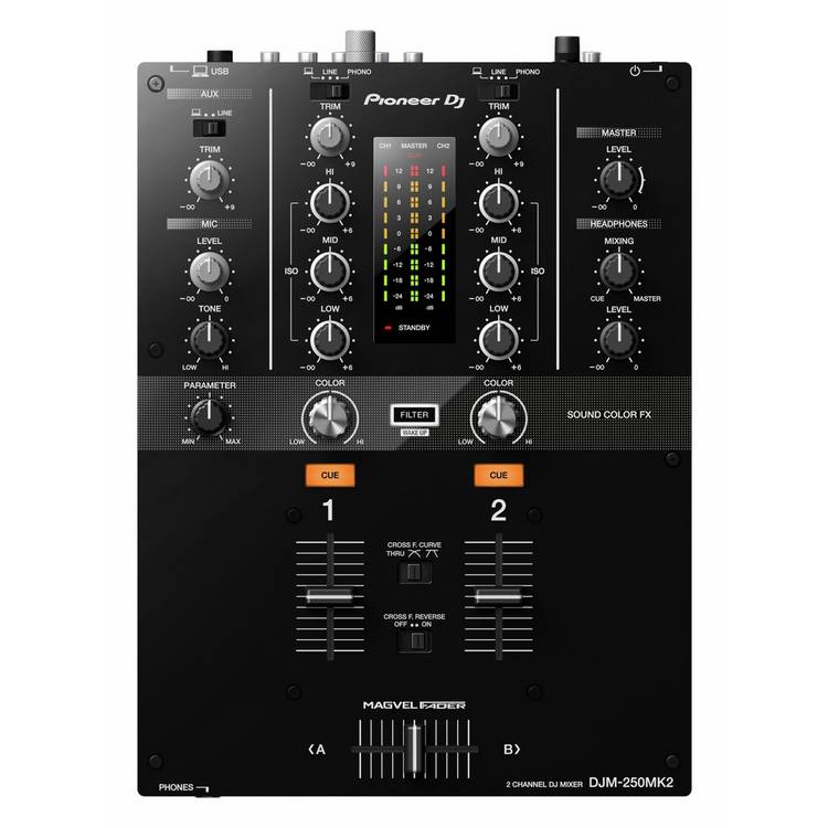 Pioneer DJ DJM-250MK2 2-channel DJ mixer, imported from the UK