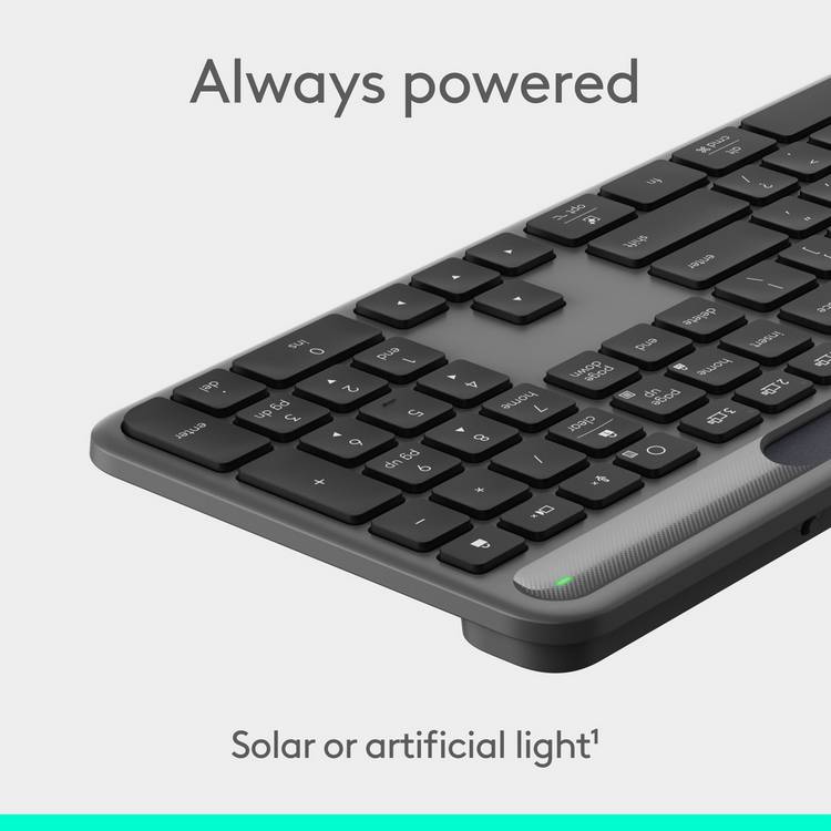 Logitech Signature Slim Solar+ wireless keyboard Graphite, imported from the UK