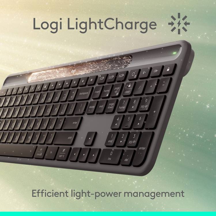 Logitech Signature Slim Solar+ wireless keyboard Graphite, imported from the UK