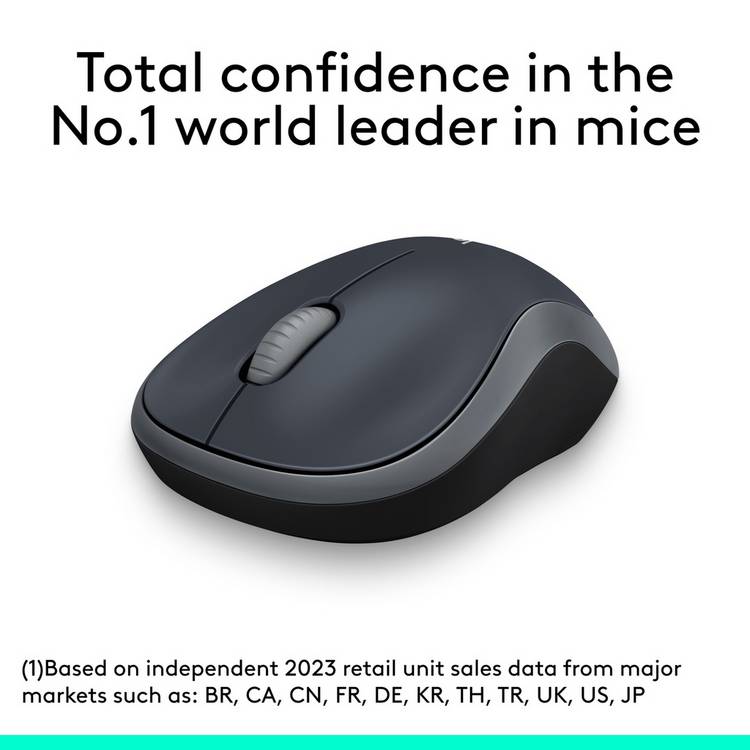 Logitech M185 compact wireless mouse - British product