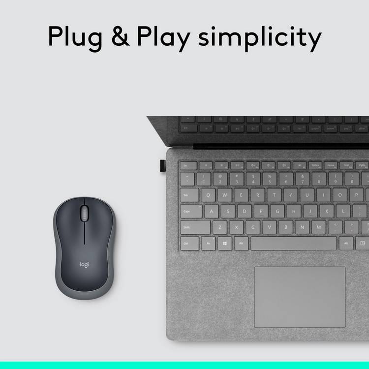 Logitech M185 compact wireless mouse - British product