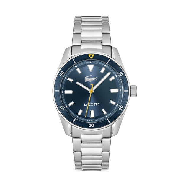 Lacoste men's silver stainless steel bracelet watch, imported from the UK