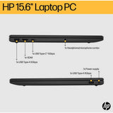 HP 15.6 inch AMD Ryzen 7 laptop black, imported from the UK