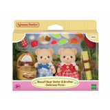 Sylvanian Families Biscuit Bear boy and girl playset 11cm, UK version