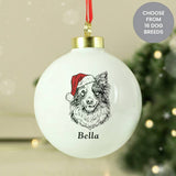 Personalised dog breed stoneware bauble 6cm (British brand)
