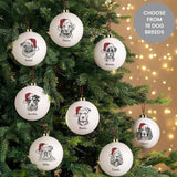 Personalised dog breed stoneware bauble 6cm (British brand)