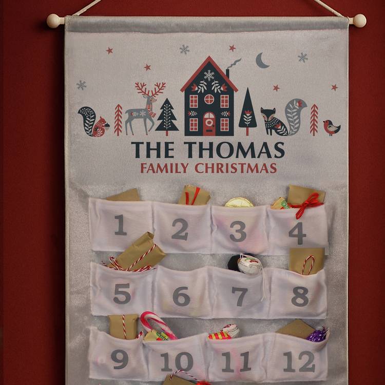 Personalised advent calendar with 24 pockets (British brand)