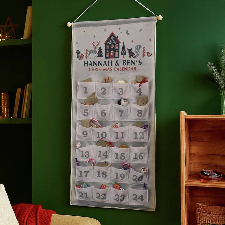 Personalised advent calendar with 24 pockets (British brand)