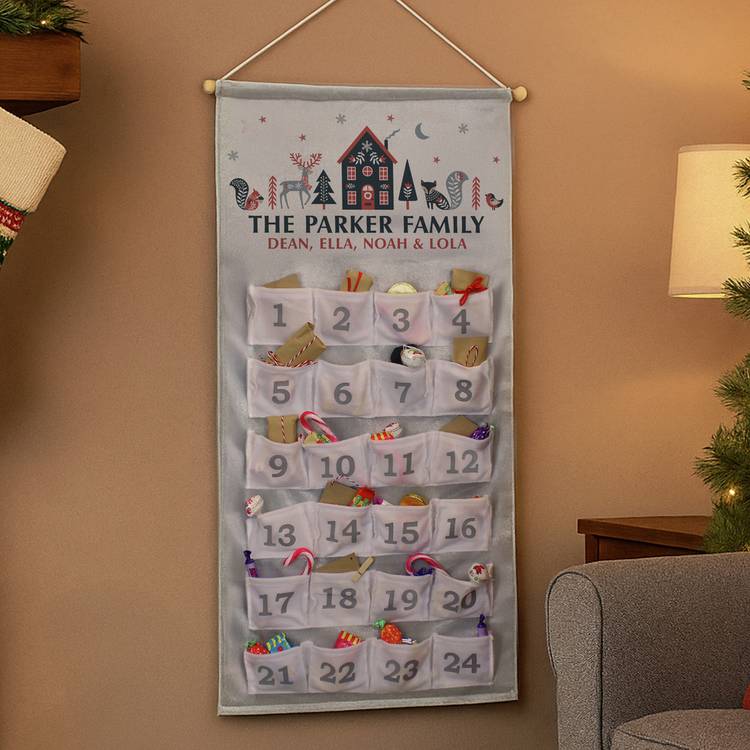 Personalised advent calendar with 24 pockets (British brand)