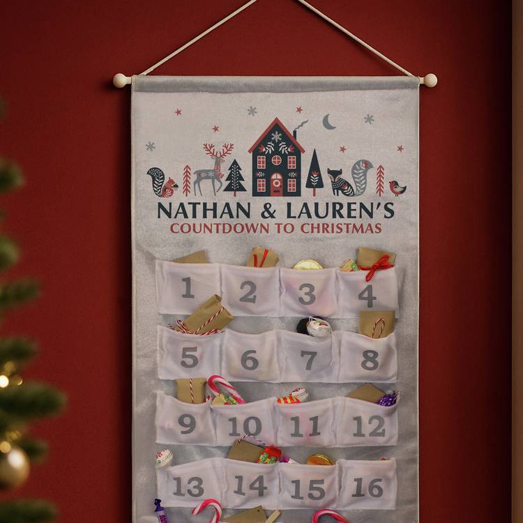 Personalised advent calendar with 24 pockets (British brand)