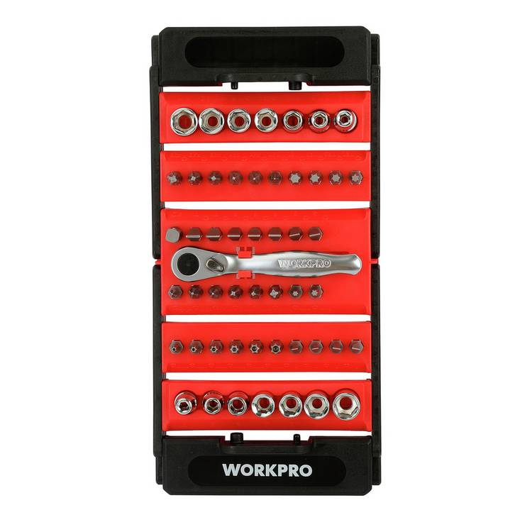 Workpro 52-piece foldable socket set (British brand)