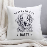 Personalised dog breed cushion with dog's name 38cm, imported from the UK