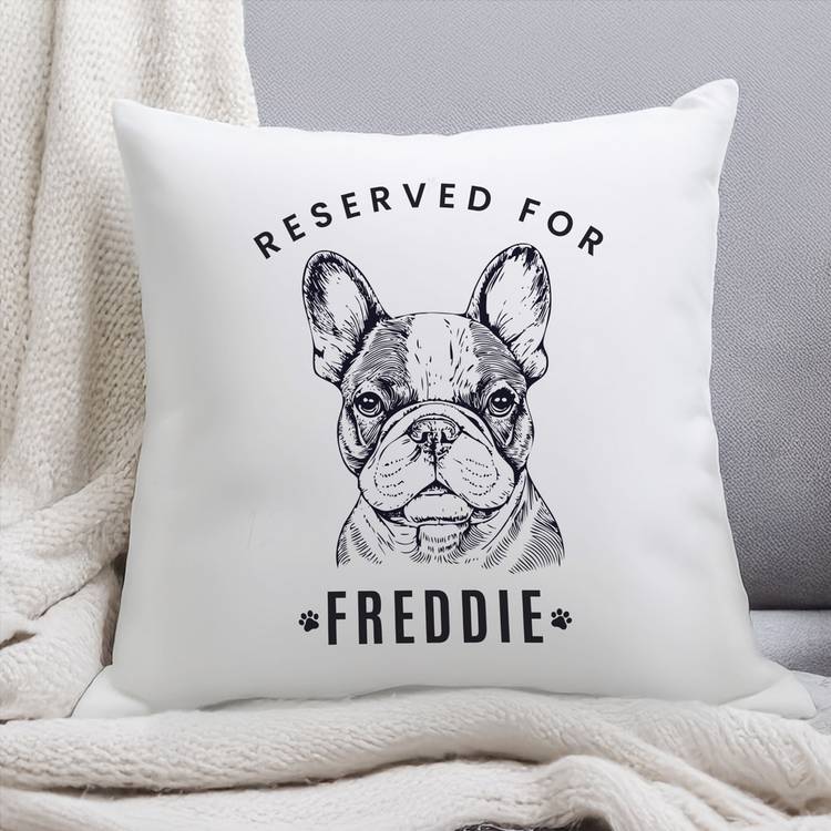 Personalised dog breed cushion with dog's name 38cm, imported from the UK