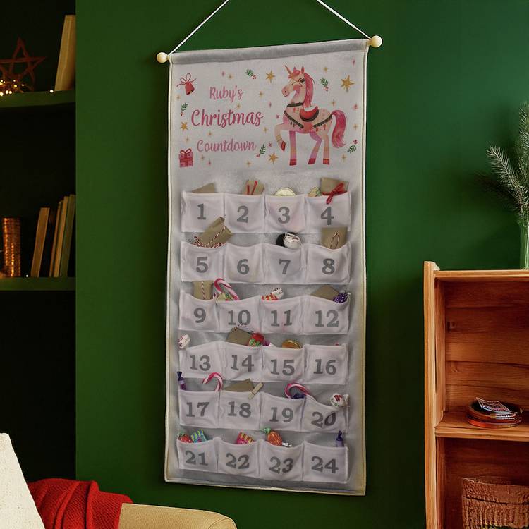 Personalised unicorn advent calendar - British product
