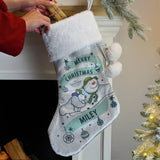 Personalised snowman Christmas stocking 50cm, imported from the UK