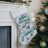 Personalised snowman Christmas stocking 50cm, imported from the UK