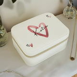 Personalised faux leather heart jewellery box, imported from the UK