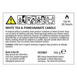 Fired Earth White Tea & Pomegranate candle 6cm x 9.5cm, UK version