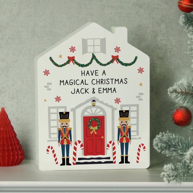 Personalised nutcracker house ornament 18.3cm (British brand)
