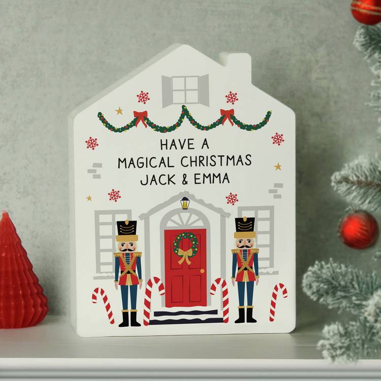 Personalised nutcracker house ornament 18.3cm (British brand)