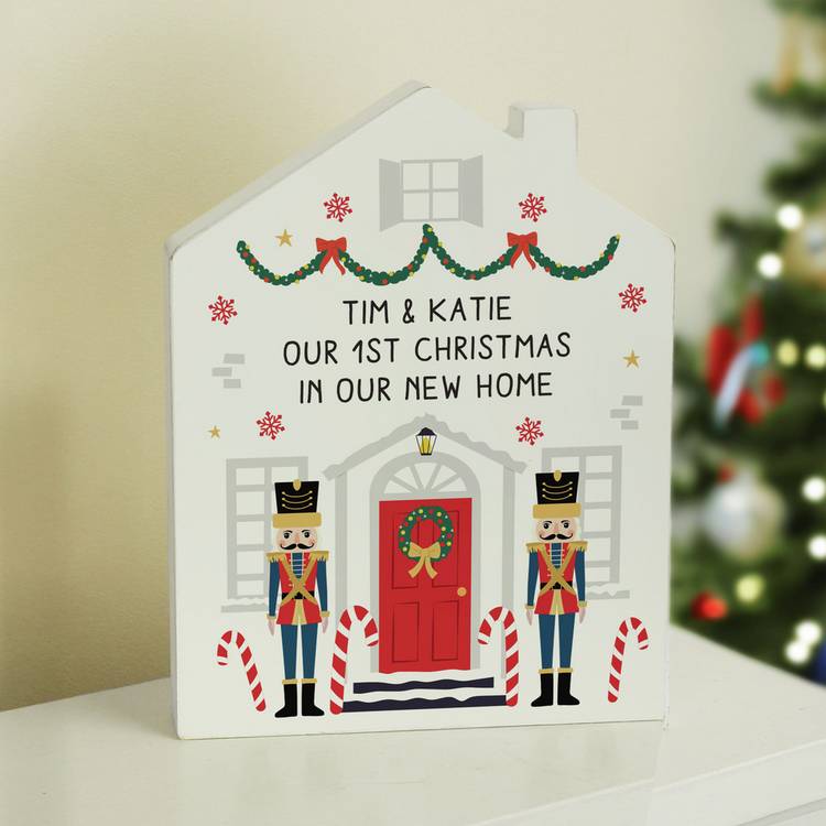 Personalised nutcracker house ornament 18.3cm (British brand)