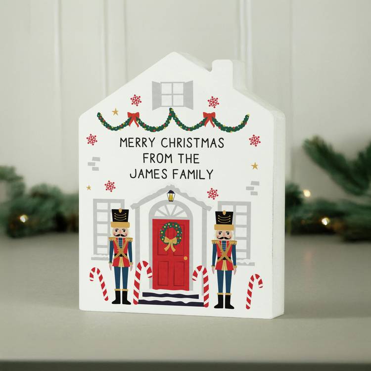 Personalised nutcracker house ornament 18.3cm (British brand)